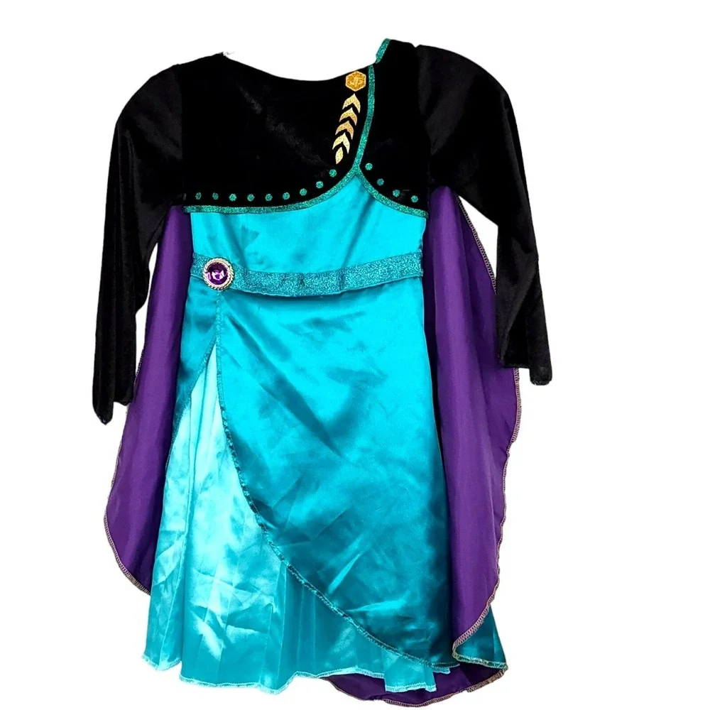 Frozen 2 Disney ANNA 2 pc Costume Dress & Cape Size 4-6X Pretend Play Halloween